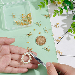 20 шт. фурнитура для сережек-гвоздиков из латуни с бантом&nbsp;KK-UN0002-26