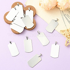 20 шт. 201 нержавеющая сталь с закругленными углами и штампованными пустыми бирками-подвесками&nbsp;STAS-YW0003-22