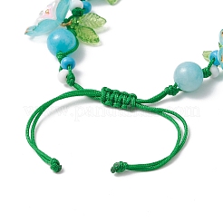 3шт цветочные акриловые бусины плетеные браслеты из бусин для женщин BJEW-MZ00184