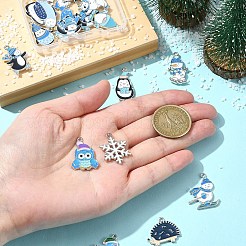 20 шт. 20 стиля подвески из сплава и эмали на зимнюю тематику ENAM-FS0001-96