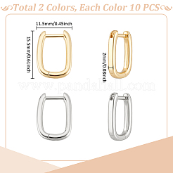 10 пара двухцветных латунных серег-колец&nbsp;EJEW-UN0003-09