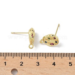 Латунные серьги-гвоздики из циркония&nbsp;KK-U075-01C-03G