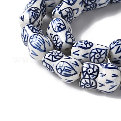 Синие и белые фарфоровые керамические бусины ручной работы PORC-L018-03A