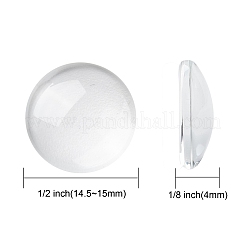 Прозрачные стеклянные кабошоны&nbsp;X-GGLA-R026-15mm