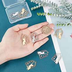 8 шт. подвески из нержавеющей стали 201 двух цветов&nbsp;STAS-DC0005-12