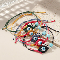 5шт 5 цвета регулируемые фарфоровые бусины плетеные браслеты ST8547-1