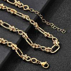 Овальные текстурированные цепочки-цепочки «бесконечность» из нержавеющей стали 304 для женщин и мужчин NJEW-K249-20A-G