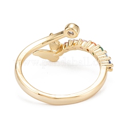 Латунные микро проложить манжеты кольца кубического циркония&nbsp;RJEW-D112-05G