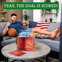 25 шт. 5-цветные прямоугольные бумажные пакеты со спортивным рисунком CARB-OC0001-01