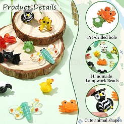 5шт ручной работы бусины лэмпворк&nbsp;LAMP-YW0001-39