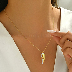 Ожерелья с подвеской в виде крыла из нержавеющей стали с кристаллами и стразами для ежедневного ношения JF5820