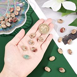 1 нить бусин из натуральной яшмы цвета аква-терра&nbsp;G-NB0003-79