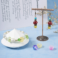 128шт 8 цвета прозрачные окрашенные распылением стеклянные бусины GLAA-TA0001-26