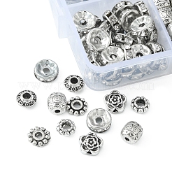 255 шт. 6 стильные железные стразы и бусины из сплава в тибетском стиле&nbsp;DIY-FS0004-07