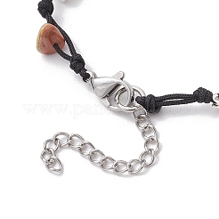 Плетеные браслеты из бусин из натуральных и синтетических драгоценных камней и ракушек каури&nbsp;BJEW-JB11834-02