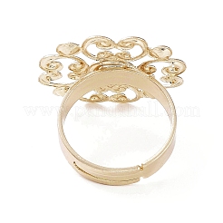 Регулируемые кольца из латуни с цветком RJEW-XCP0001-03
