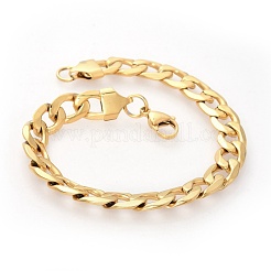 Мужские браслеты из нержавеющей стали 304 с панцирной цепью BJEW-G618-02G