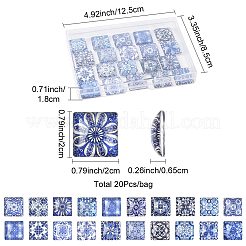 20шт стеклянные кабошоны GLAA-FS0002-59