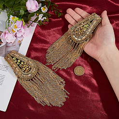 2 шт. железные и стеклянные эполеты аксессуары для костюма&nbsp;DIY-FH0009-04A