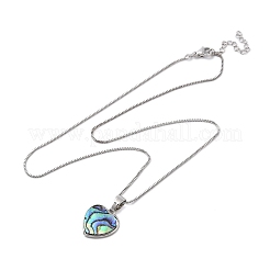 Ожерелье с подвесками из натуральной ракушки пауа&nbsp;NJEW-B104-01F-01P