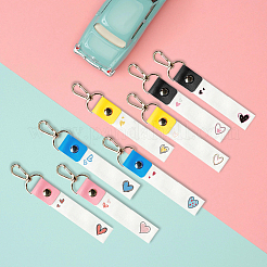 Брелок для ключей из искусственной кожи и хлопка с именным маркером AJEW-WH0514-031