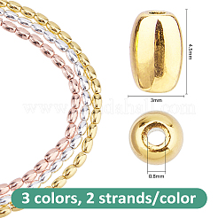 6 нити 3-х цветные гальванические бусины нити&nbsp;EGLA-DC0001-18