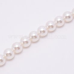 Ручки для мешков с круглыми бусинами из белого акрила&nbsp;FIND-TAC0006-24G-01