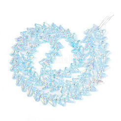 Прозрачность гальванизированные стеклянные бусины нити&nbsp;GLAA-T023-39A-06