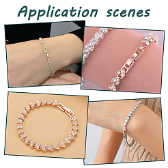 6 шт. 3-цветные латунные прозрачные кубические циркониевые застежки-раскладушки FIND-HY0004-04