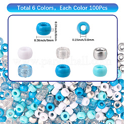 600 шт. двухцветные непрозрачные и полупрозрачные акриловые европейские бусины MACR-SC0002-02E