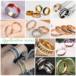 14 шт. набор из 7 колец унисекс из нержавеющей стали с рифлением&nbsp;RJEW-UN0002-65MC