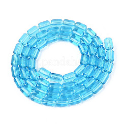 Нити бусин из искусственного нефрита и прозрачного стекла GLAA-N058-4x6mm-A01