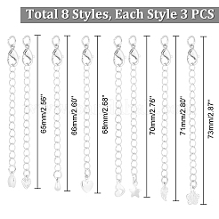 24 шт. 8 стиля латунных удлинителей цепи&nbsp;KK-GA0001-52S