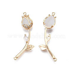 Латунные соединители с прозрачным кубическим цирконием с микропаве KK-Q278-004-NF