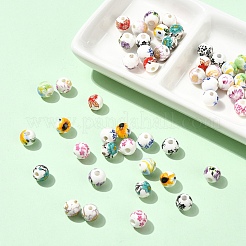 50шт 10 цвета фарфоровые бусины ручной работы&nbsp;PORC-YW0001-57