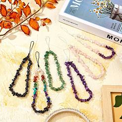 Ремешок на запястье с ремешком для сотового телефона с чипами из натурального аметиста&nbsp;HJEW-SW00018-02