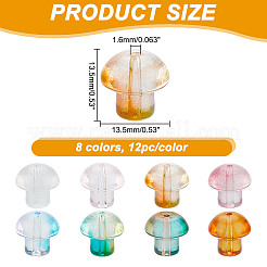 96шт 8 цвета прозрачные стеклянные бусины GLAA-GO0001-01