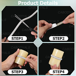 3 ярд 3 стиля самоклеящиеся искусственные жемчужины из АБС-пластика со стразами горячей фиксации DIY-CY0001-88