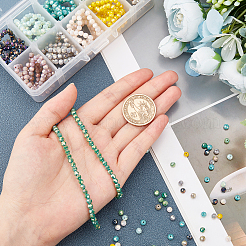 Граненый круглый полный радуги гальваническим гальваническим стеклянные бусины пряди&nbsp;EGLA-AR0001-03