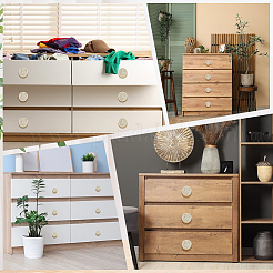 Круглые ручки для ящиков из ротанга и дерева DIY-WH20410-01B