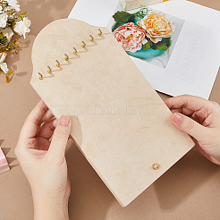 Настольный мдф покрытый вельветовой тканью органайзер для ожерелий с железными крючками&nbsp;ODIS-WH0078-98