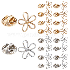 20 шт. 2-цветные антибликовые броши-булавки для лацканов из сплава JEWB-AR0001-24B