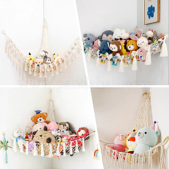 Хлопковый макраме подвесной гамак для хранения игрушек AJEW-WH0033-72