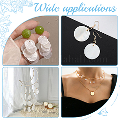 200 шт. плоские круглые подвески из натуральной ракушки капиз&nbsp;SHEL-HY0001-10