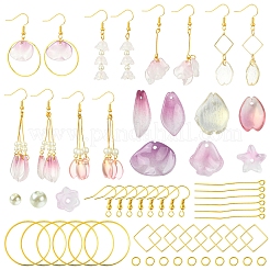 Стеклянные серьги в виде листьев и цветов своими руками&nbsp;DIY-FS0007-06