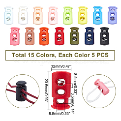 75 шт. 15-цветный пластиковый пружинный шнур стопорный цилиндр замка&nbsp;FIND-PH0001-62