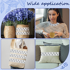 10 ярд полиэстеровой сетчатой цветочной кружевной ленты с вышивкой OCOR-GF0005-41D