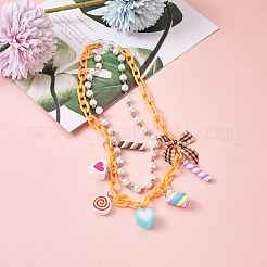 Кулоны из смолы и кулоны из полимерной глины ручной работы DIY-TA0008-75