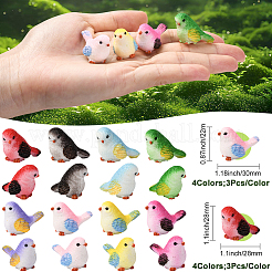 24шт 8-цветная смоляная фигурка птицы для украшения витрины&nbsp;DJEW-SP0001-16