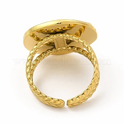 Ионное покрытие (IP) 304 нержавеющая сталь солнце и луна планета открытое кольцо-манжета для женщин RJEW-B027-20G